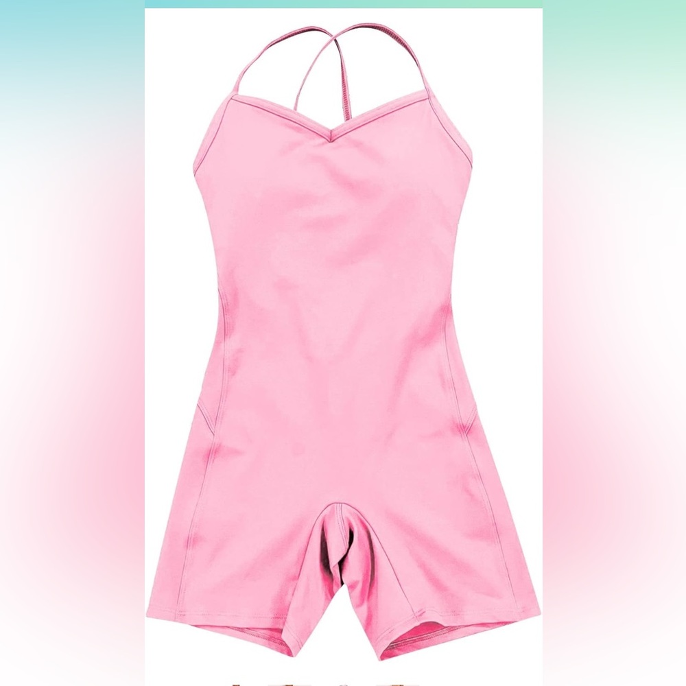 Pink Women's One-Piece Active Romper